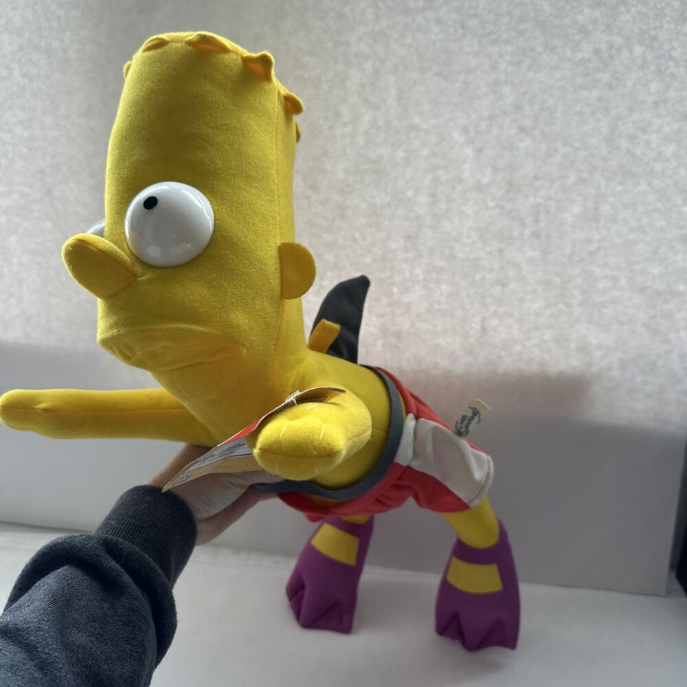 Bart Simpson 18” Doll Plush- Swimming with Shark Fin Has Tags